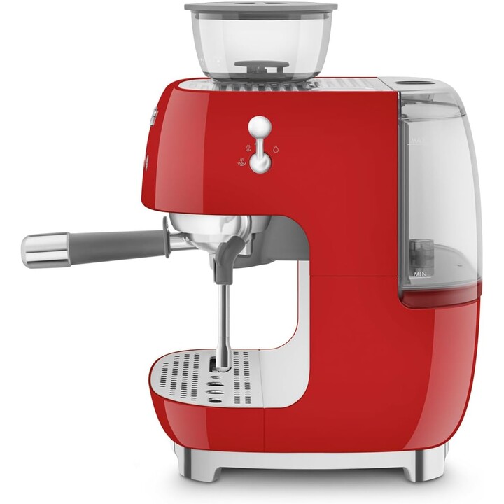 SMEG Cafetière expresso avec moulin, Plastique, Rouge