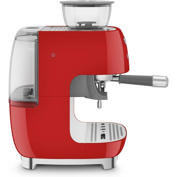 SMEG Cafetière expresso avec moulin, Plastique, Rouge