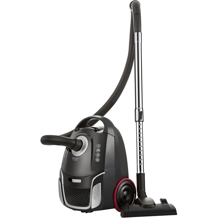 Adler Bag Aspirapolvere Antiallergico Classico, Con sacco, 2200 W, Capacità polvere 2,6 L, Nero