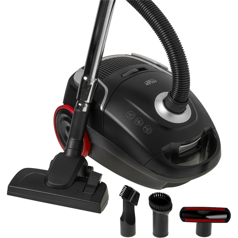 Adler Aspirador de bolsa Apto para alérgicos Clásico, En bolsa, 2200W, Capacidad para polvo 2,6 L, Negro