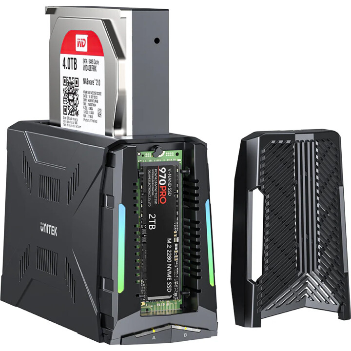 Station d'accueil de stockage - Unitek S1234B01-EU SATA III 2.5"/3.5" M.2 PCIe/NVMe USB-C 10Gbps