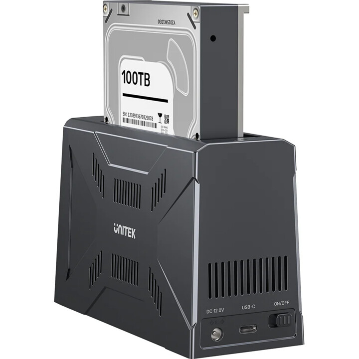 Station d'accueil de stockage - Unitek S1234B01-EU SATA III 2.5"/3.5" M.2 PCIe/NVMe USB-C 10Gbps