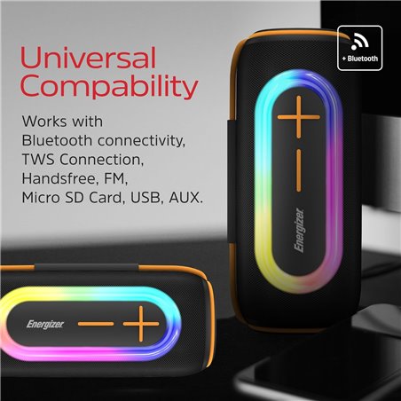 Energizer Bluetooth 2400mAh RGB Portable Speaker
