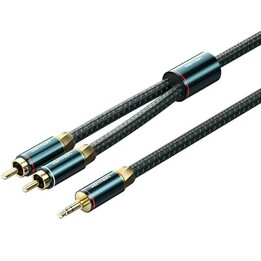 Vention Audiokabel BCSGF/ 2x Cinch-Stecker - 3,5-Klinke-Stecker/ 1 m/ Grün und Schwarz