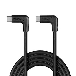 Lindy Câble USB 3.2 Type C de 1.5m, 2 x 90° à angle droit, 10Gbit/s, 60W PD