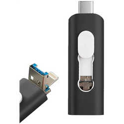 USB-C / Lightning / Memória USB 64 GB Cool Black
