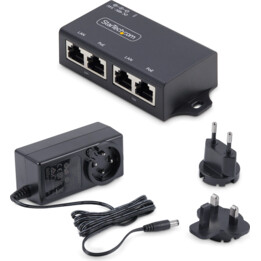 Iniettore Midspan PoE+ Gigabit a 2 porte, montabile a parete