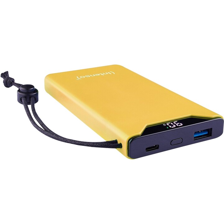 Universal external battery intense 10,000mah usb + usb-c yellow
