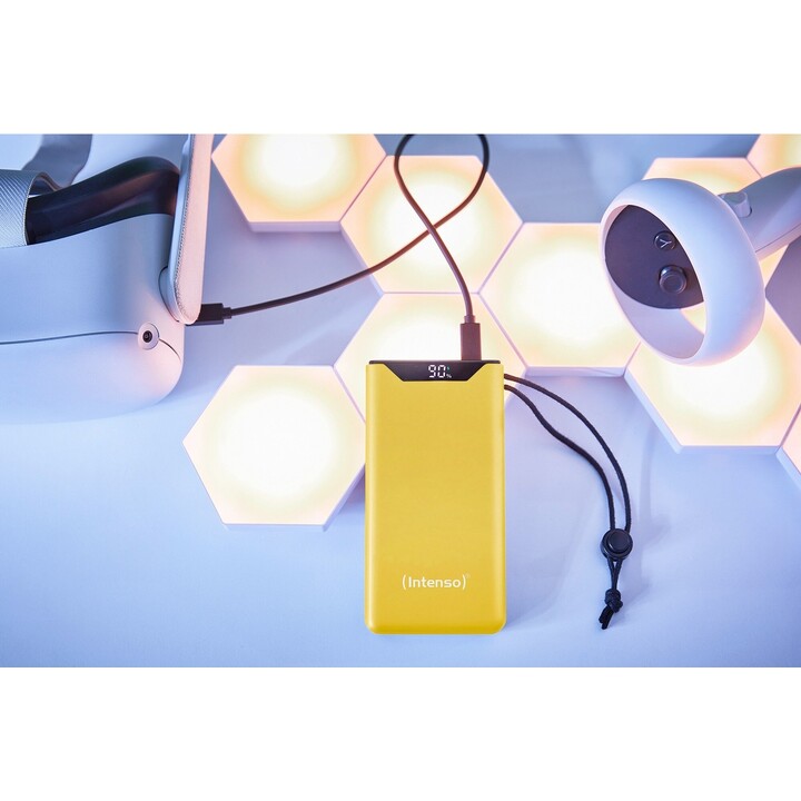 Universal external battery intense 10,000mah usb + usb-c yellow