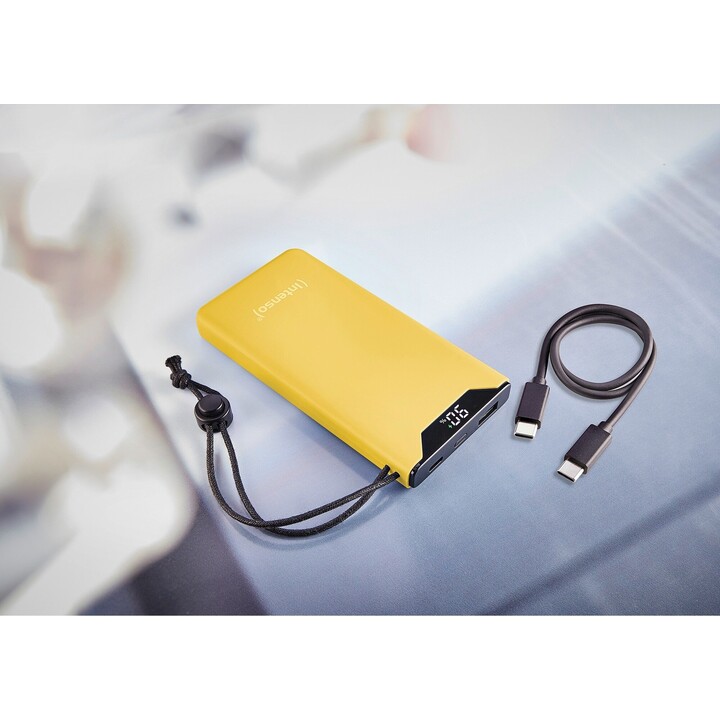 Universal external battery intense 10,000mah usb + usb-c yellow