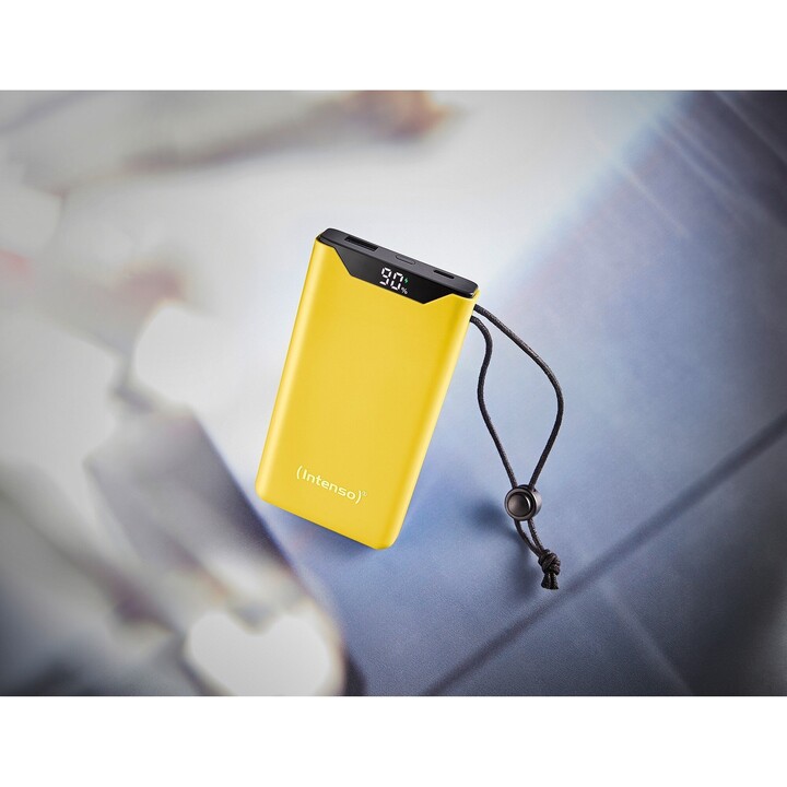 Universal external battery intense 10,000mah usb + usb-c yellow