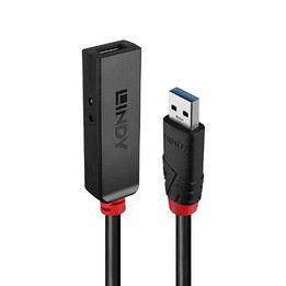 LINDY 43402 USB 3.0 Aktivverlängerung Slim 8 m Schwarz