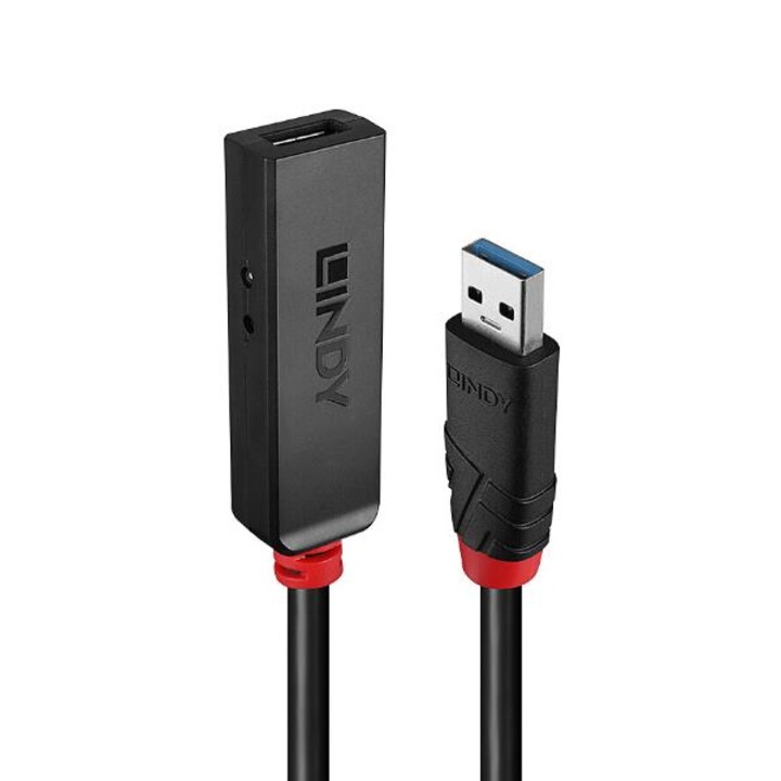 LINDY 43402 USB 3.0 Active Extension Slim 8 m Black