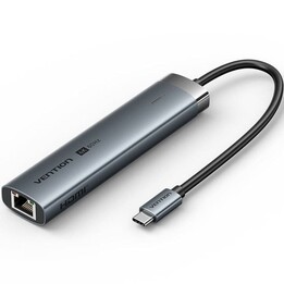 Docking-USB Typ-C Vention TGNHB/ 1xUSB 3.2 Typ-C/ 2xUSB/ 1xHDMI/ 1xRJ45/ 1xUSB Typ-C PD