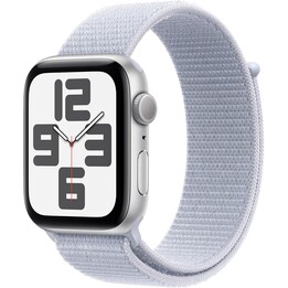 Apple Watch SE 2024 GPS Cellular 44mm, Caixa de alumínio prateado com Blue Cloud Sport Loop - Tamanho único