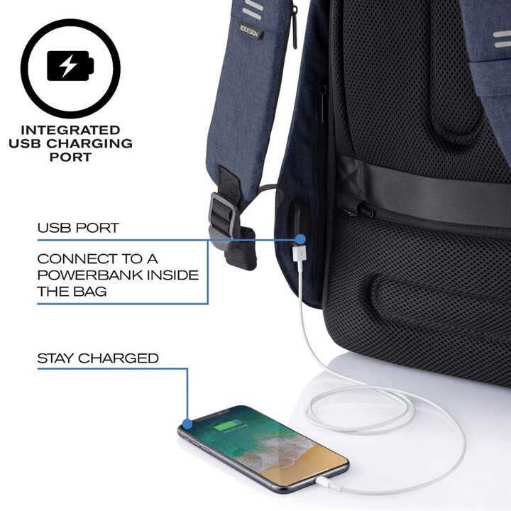 MOCHILA ANTIRROBO DE DISEÑO XD BOBBY HERO REGULAR AZUL MARINO P/N: P705.295