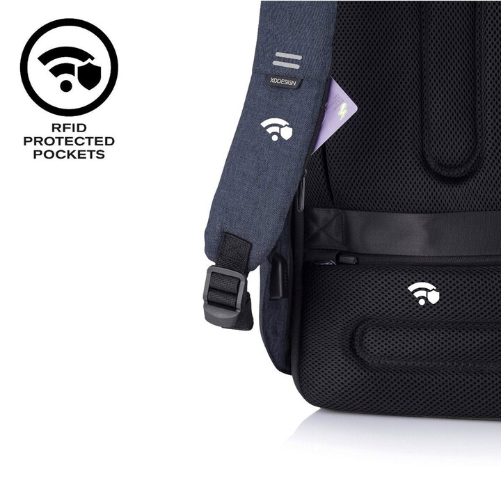 MOCHILA ANTIRROBO DE DISEÑO XD BOBBY HERO REGULAR AZUL MARINO P/N: P705.295