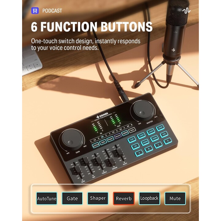 DONNER - Podcast set with a microphone