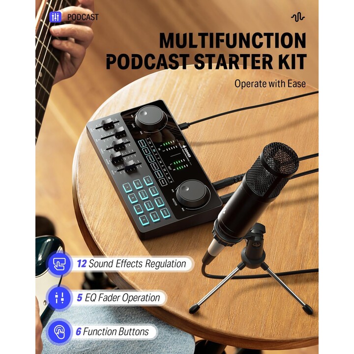 DONNER - Podcast set with a microphone