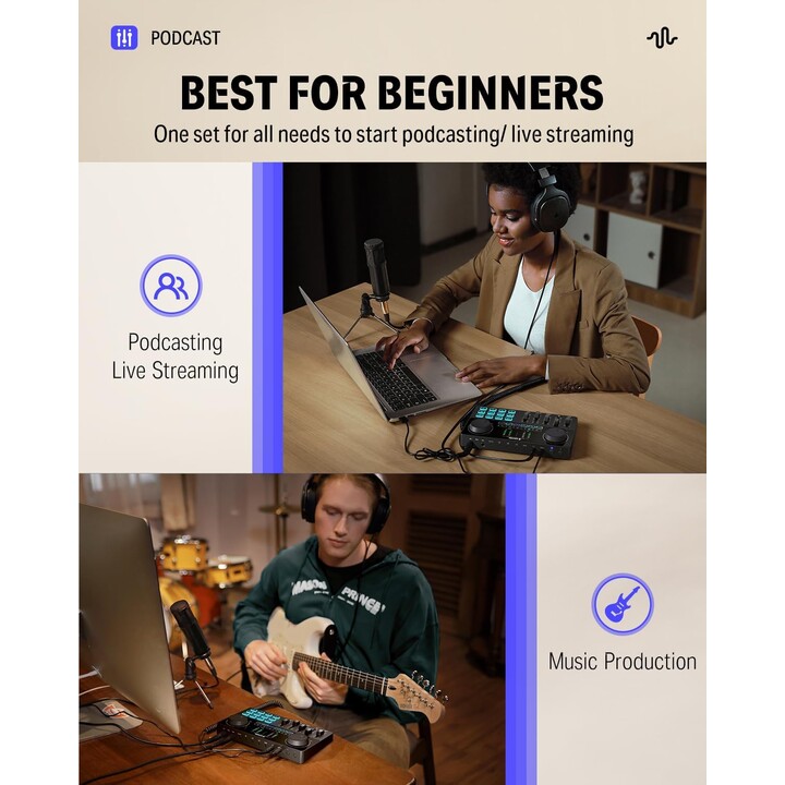 DONNER - Podcast set with a microphone