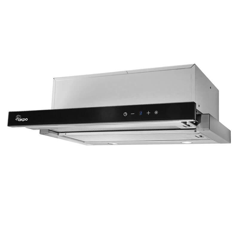 Akpo WK-7 Light Glass Touch 60 Campana extractora empotrada Inox, Negra