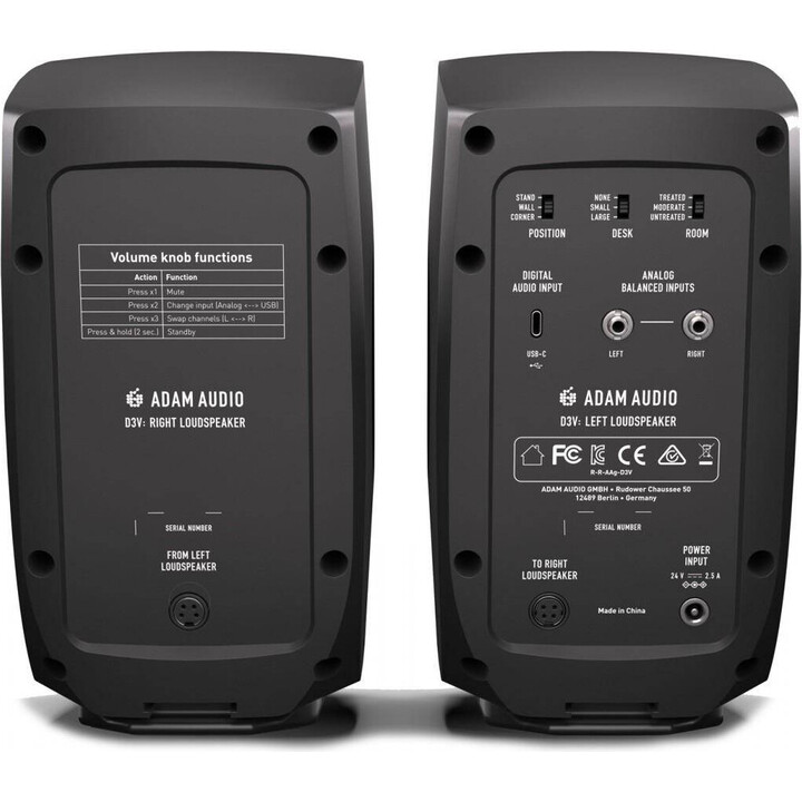 ADAM AUDIO D3V Black - For monitorów
