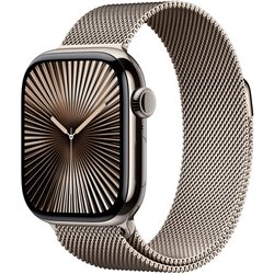 Apple Watch Series 10 GPS Cellular 42mm Natural Titanium Case with Natural Milanese Loop, One Size