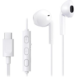 JVC Bud-Type USB-C Earphones with Built-in DAC for Powerful and Crystal Clear Sound, Practical Microphone and 3-Button, White