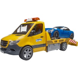 Mercedes Sprinter Abschleppwagen mit Licht + Soundmodul und Auto Roadster 02675 BRUDER