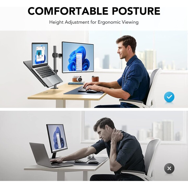 Huanuo HNCM2 Pantalla de 13 a 32 pulgadas Negro - Soporte VESA para pantalla y portátil