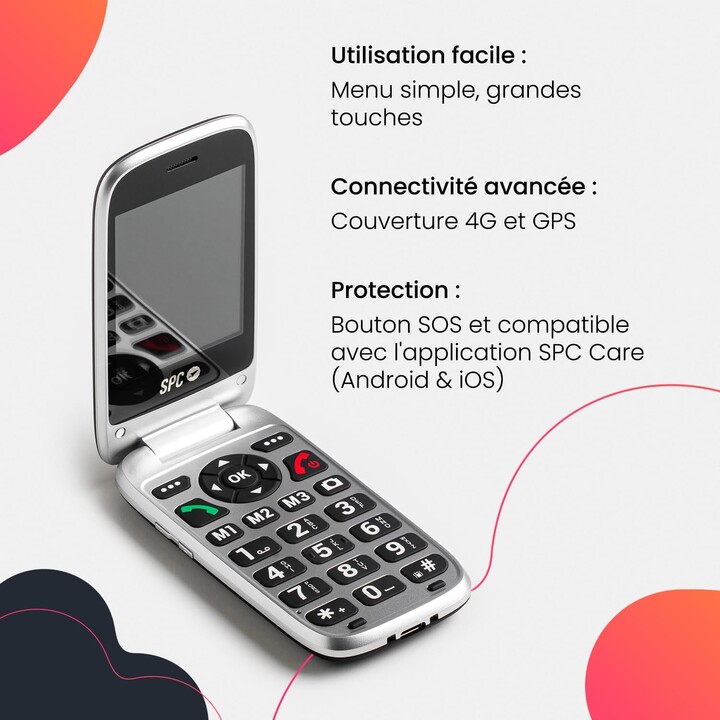 Teléfono Móvil SPC Polaris para Personas Mayores/ Negro