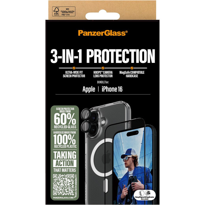Kit de protection PanzerGlass® 3-in-1 Protection pour iPhone 16