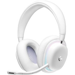 Logitech G G735 Casque de jeu sans fil, éclairage RVB LIGHTSYNC, LIGHTSPEED, Bluetooth, microphone amovible, blanc
