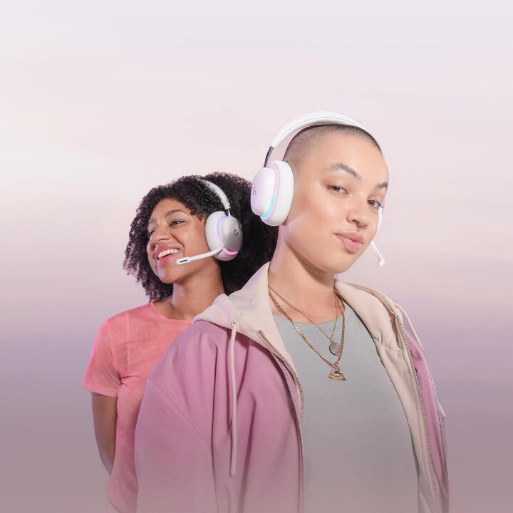 Logitech G G735 Auriculares Inalámbricos Gaming, Iluminación RGB LIGHTSYNC, LIGHTSPEED, Bluetooth, Micrófono Desmontable, Blanco