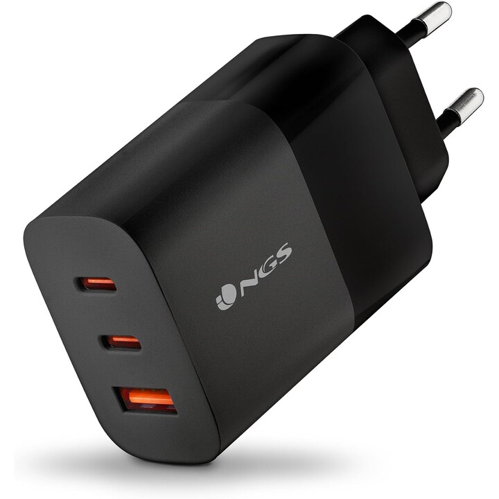 Caricatore da muro NGS Bud/ 2xUSB Type-C/ 1xUSB/ 65W