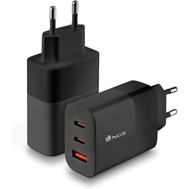 Chargeur mural NGS Bud/ 2xUSB Type-C/ 1xUSB/ 65W