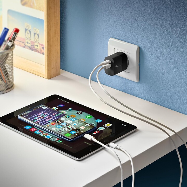 Caricatore da muro NGS Bud/ 1xUSB Type-C/ 1xUSB/ 45W