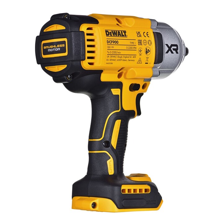 DeWALT DCF900NT-XJ, Clé à chocs 18V XR à couple élevé, corps seul dans la mallette, jaune