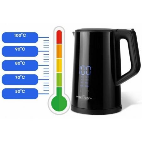 ProfiCook PC-WKS 1243 tetera eléctrica 1,7 L 2200 W Negro