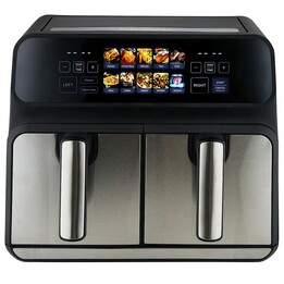 ProfiCook PC-FR 1287 H Double 8 L Libera installazione 2200 W Friggitrice ad aria calda Nero, Acciaio inossidabile