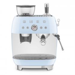 Smeg espresso machine 50'style with integrated grinder blue egf03pbeu