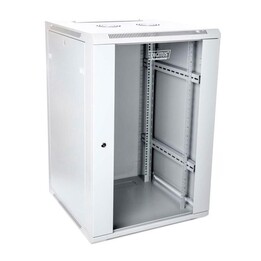 DIGITUS Armario mural de red 19" 15U, 600x600 mm, puerta de vidrio, gris