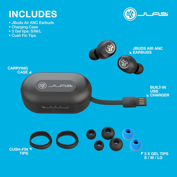 JLab JBuds Air TWS Noir - Ecouteurs Bluetooth