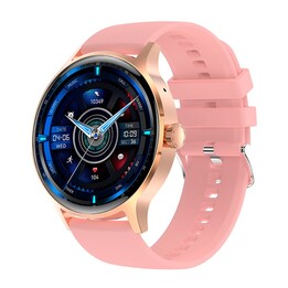COOL PINK SILICONE IRIS SMARTWATCH (AMOLED, CALLS, HEALTH, SPORTS)