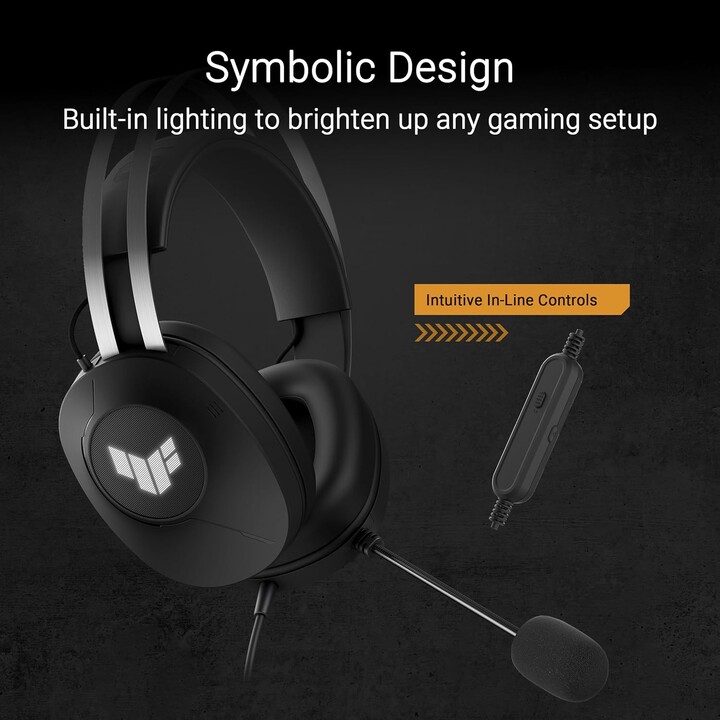 Asus Tuf Gaming H1 Gen Ii Kopfhörer mit Kabel und Stirnband, Spiel, USB, Typ A, Schwarz