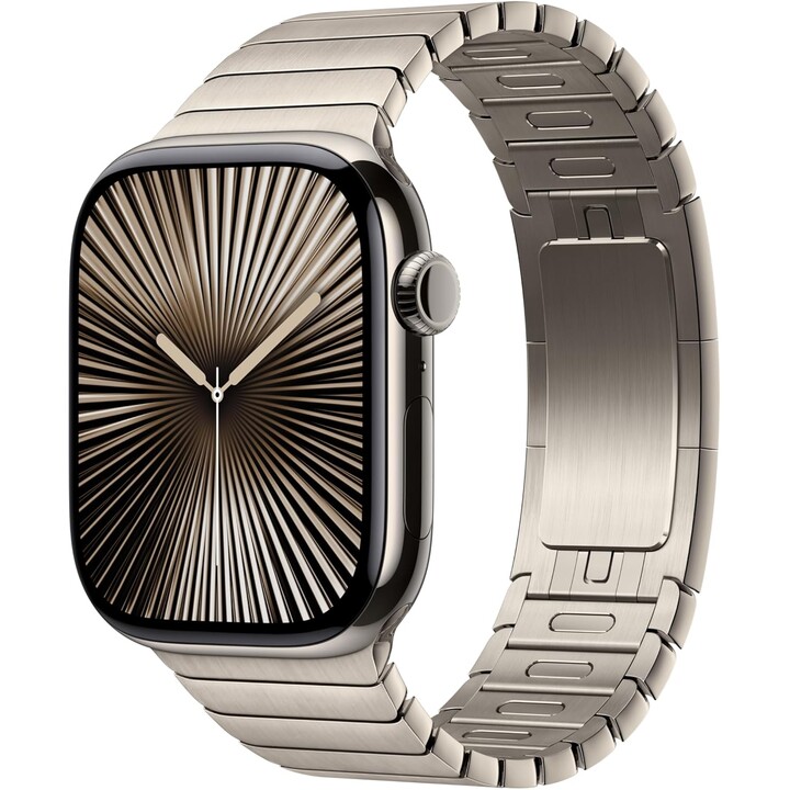 Apple Watch Band – Bracelet à maillons – 46 mm – Naturel – Taille unique (convient à la plupart)