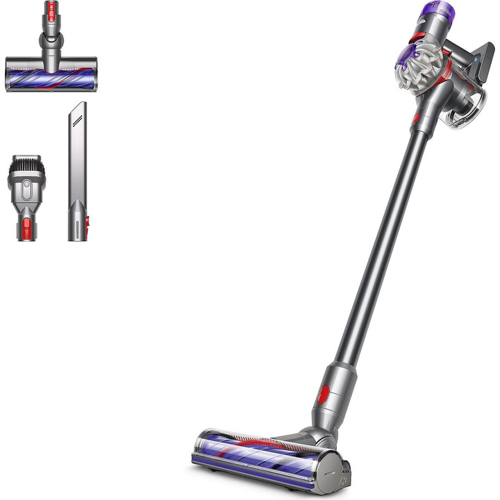 Aspiradora escoba avanzada Dyson v8™, potencia de succión de 130 AW, tiempo de funcionamiento de 40 min, accesorios, níquel