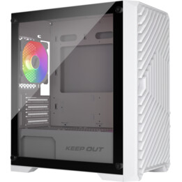 Keep Out XC-220W GLASS Micro-ATX-PC-Gehäuse ARGB Weiß