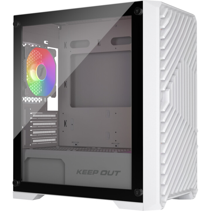 Keep Out XC-220W GLASS Micro-ATX-PC-Gehäuse ARGB Weiß