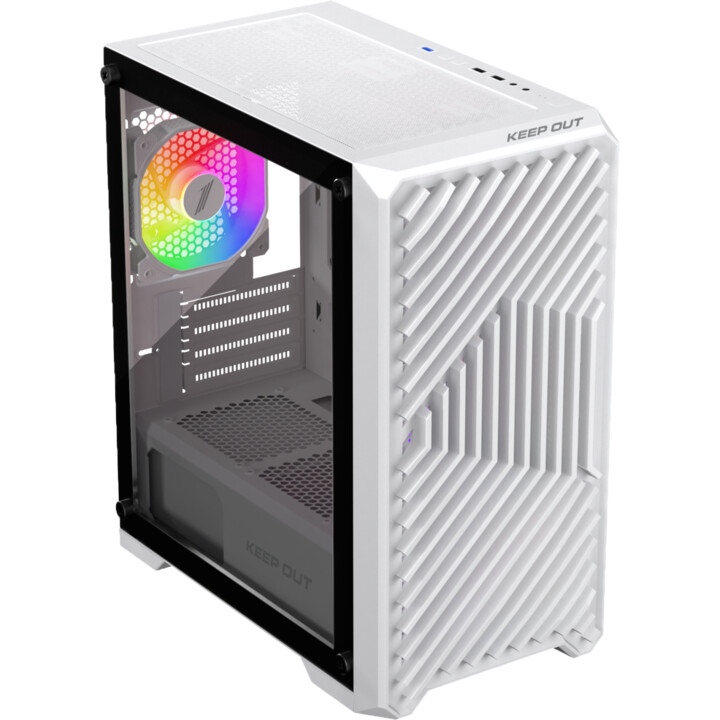 Keep Out XC-220W GLASS Micro-ATX PC Case ARGB White